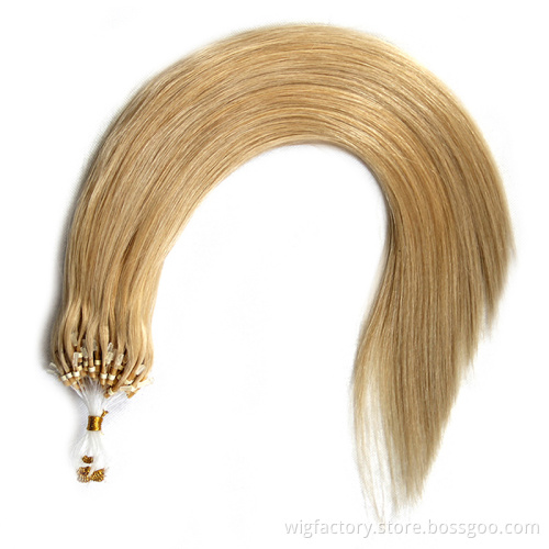 Raw unwefted original indian remy human micro loop hair extensions, straight micro ring hair extension